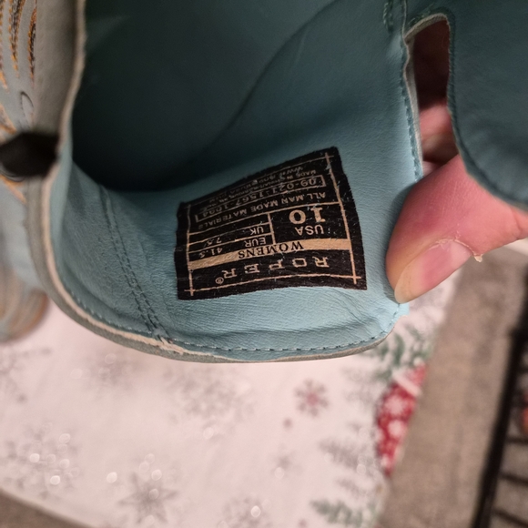 Roper - Blue and Brown Leather Ankle Boots - Picture 8 of 8